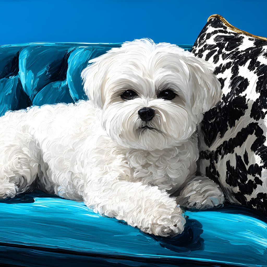 Plush Paws on Teal Dreams Canvas Wall Art