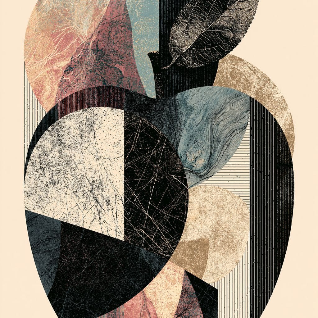 Geometric Harvest Of Forgotten Apple Canvas Wall Art
