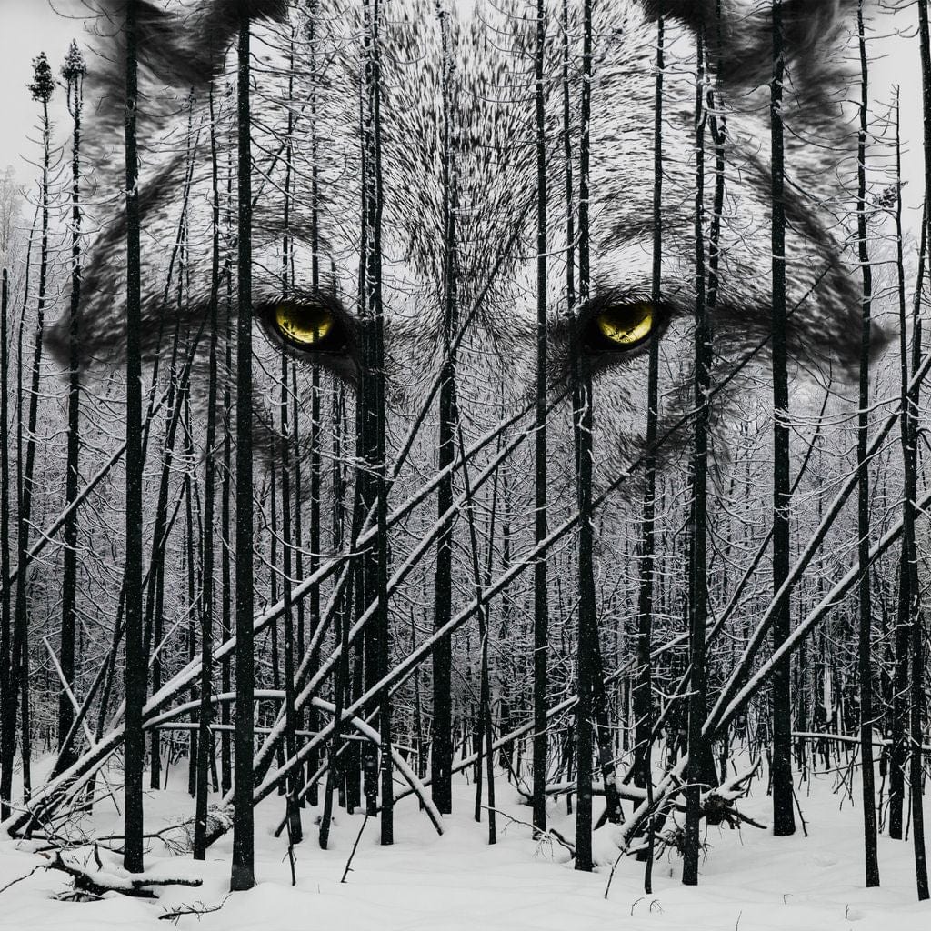 Wolf Winter Woods Canvas Wall Art