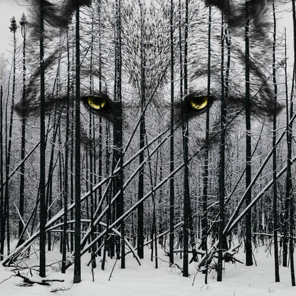 Wolf Winter Woods Canvas Wall Art