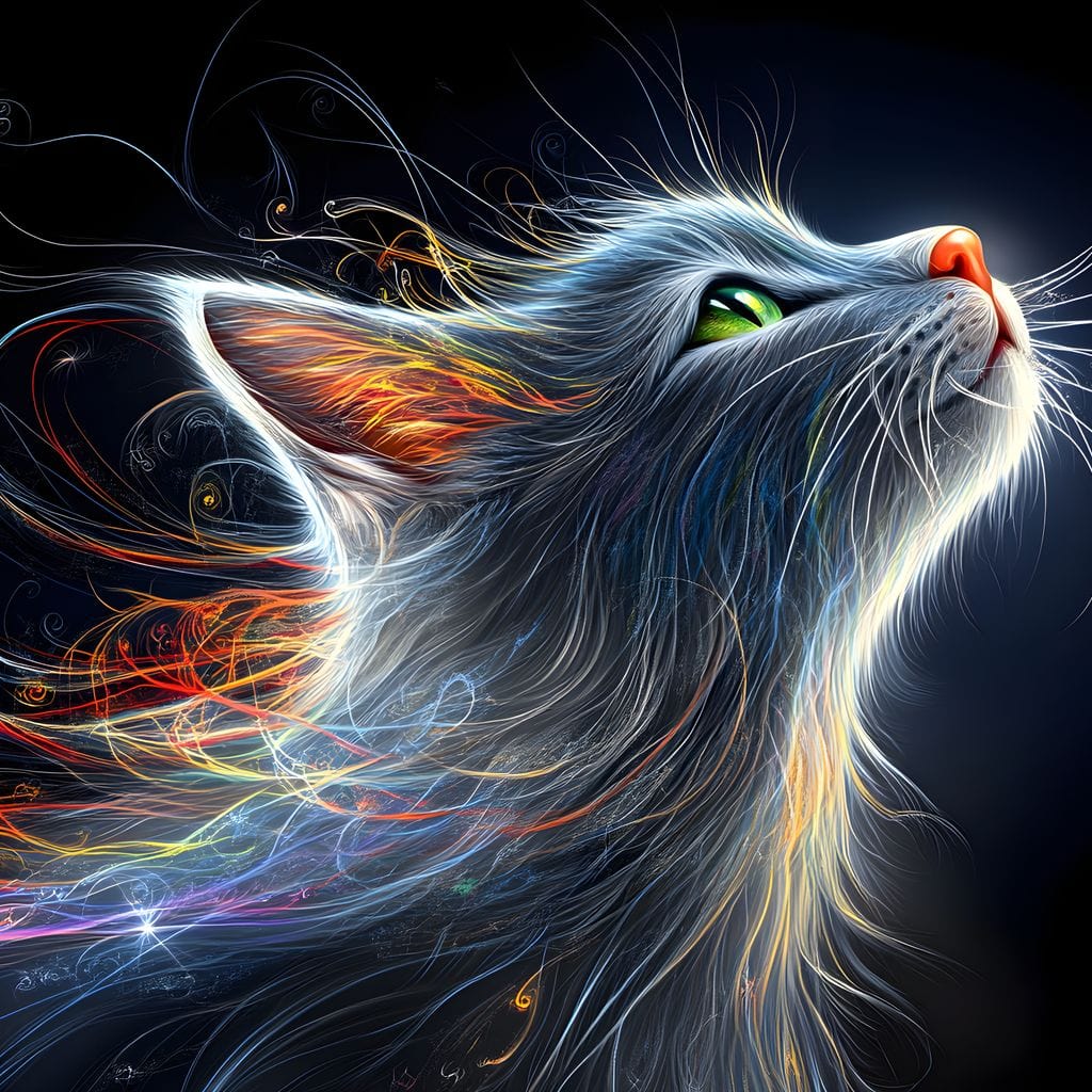 Whiskers of Celestial Flame Canvas Wall Art