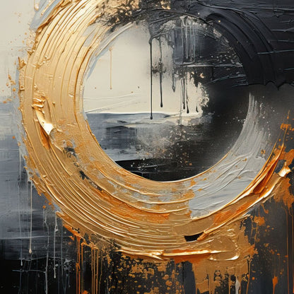 Abyssal Gold Embrace Canvas Wall Art