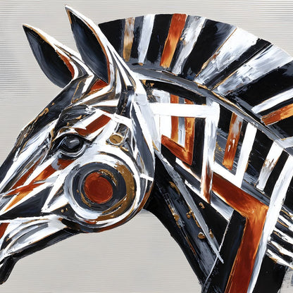 Chrome Horse Elegance Canvas Wall Art