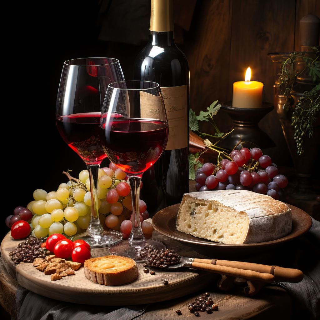 Wine Cheese Banquet Canvas Wall Art