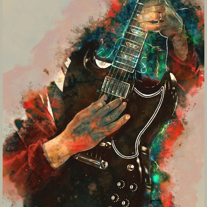 Angus Young's Guitar Canvas Wall Art