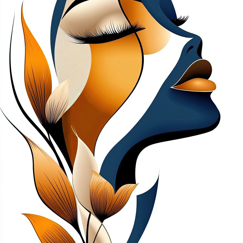Golden Feminine Grace Canvas Wall Art