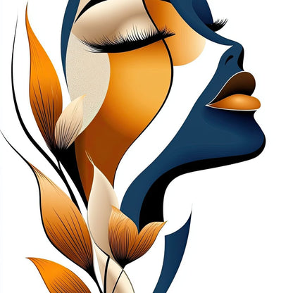 Golden Feminine Grace Canvas Wall Art