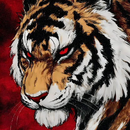 Fierce Tiger Red Eyes Roar Canvas Wall Art