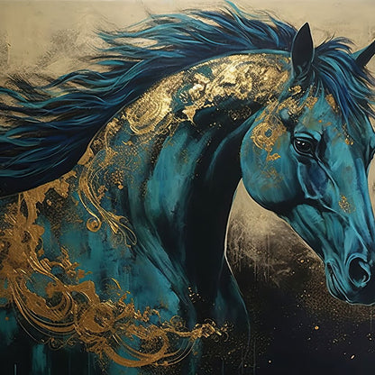 Gilded Horse Canvas Wall Art