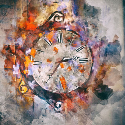 Time Clock Canvas Wall Art