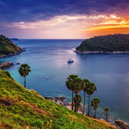 Boats Watching The Sunset Canvas Wall Art