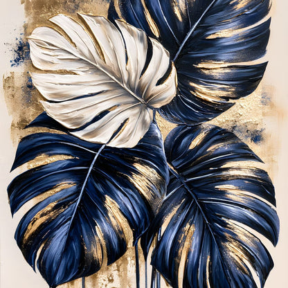 Gilded Foliage Under Midnight Skies Canvas Wall Art