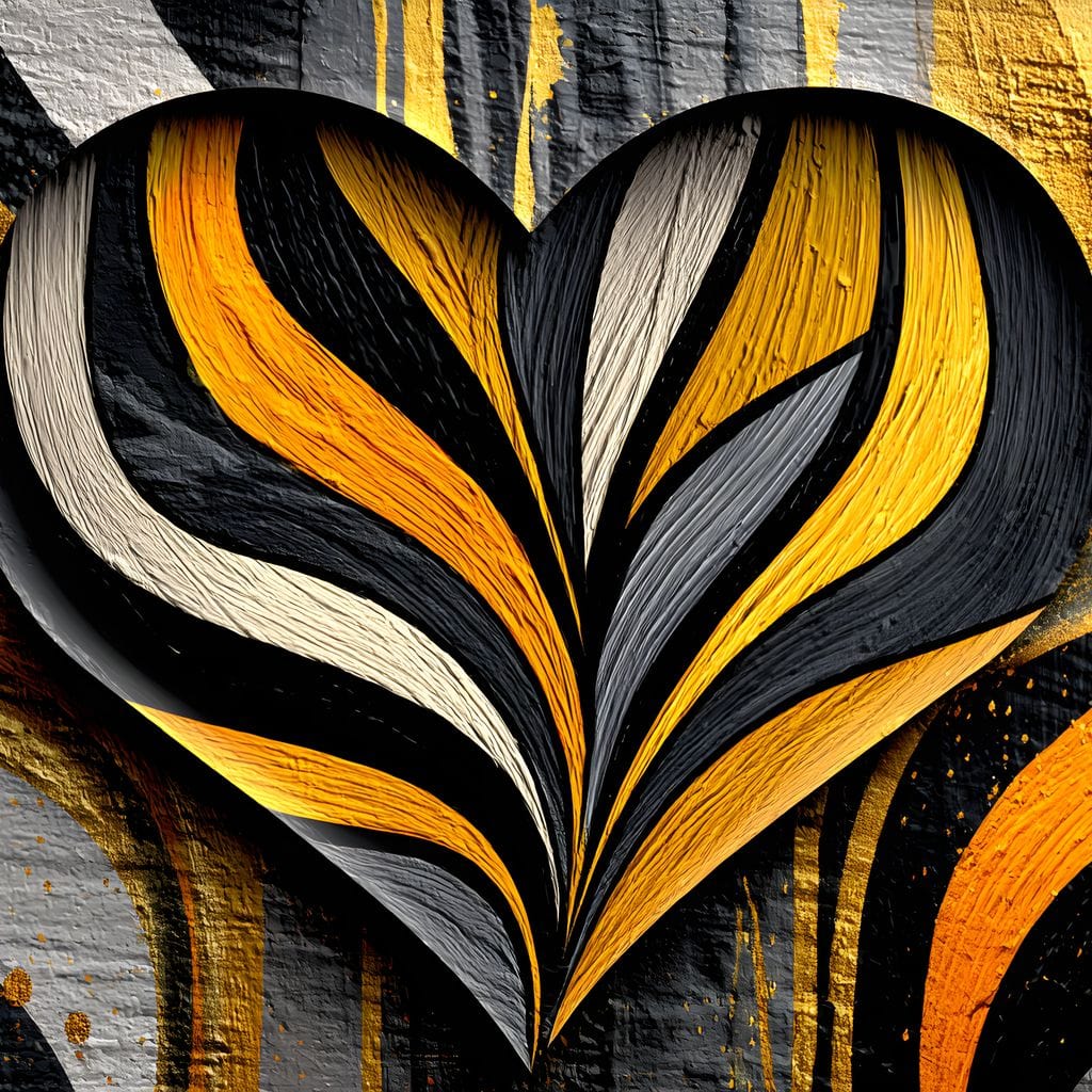 Golden Heartbeat Essence Canvas Wall Art