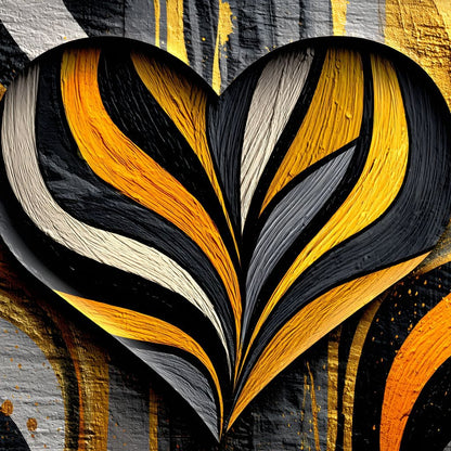 Golden Heartbeat Essence Canvas Wall Art