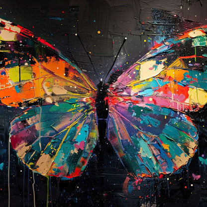 Enchanted Butterfly Mosaic Canvas Wall Art