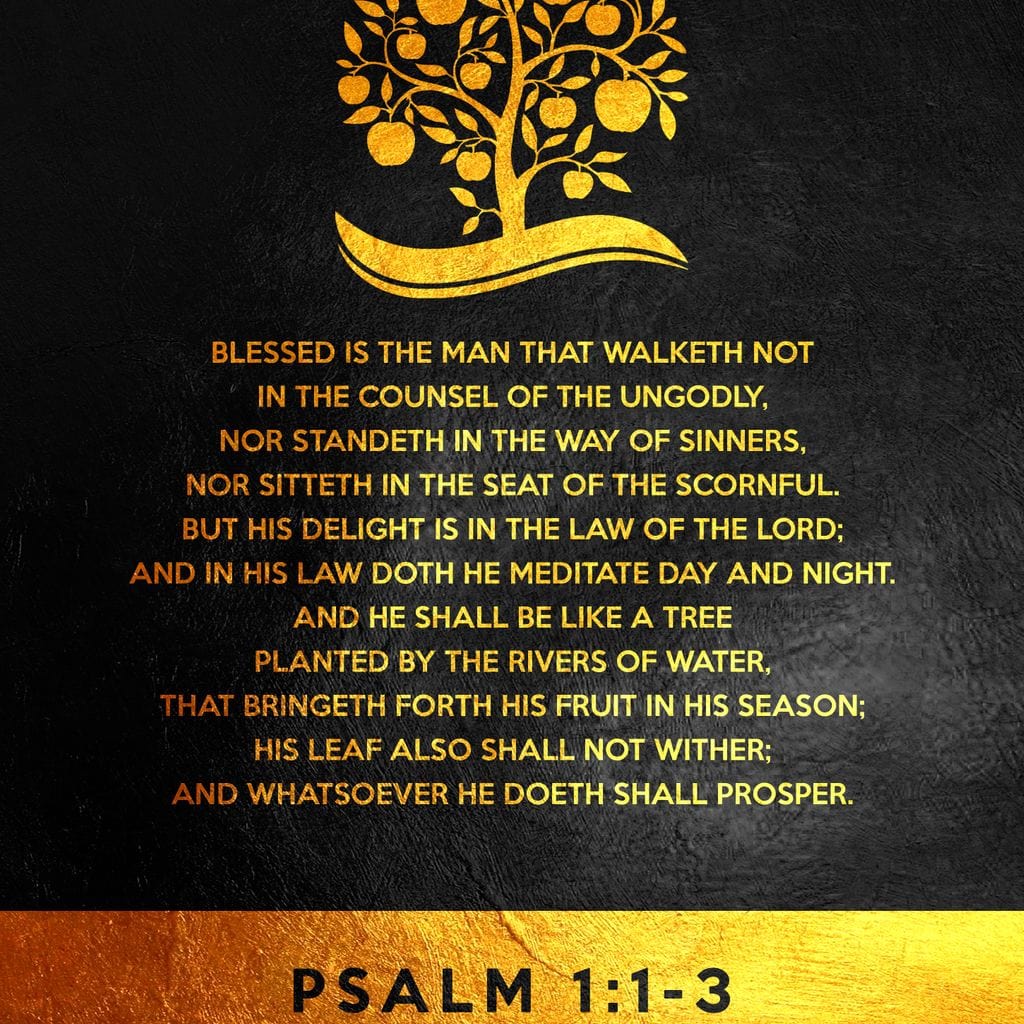Psalm 1:1-3 Canvas Wall Art