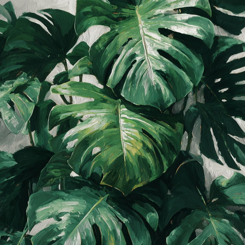 Monstera Garden Stillness Canvas Wall Art