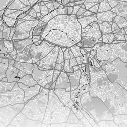 Map of Paris, France Canvas Wall Art