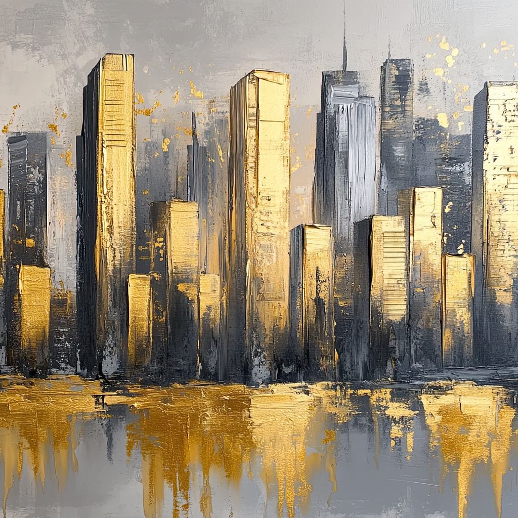 Golden Skyline Awakening Canvas Wall Art