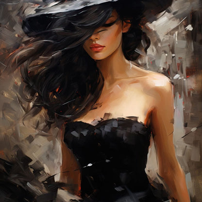 Black Dress Muse Canvas Wall Art