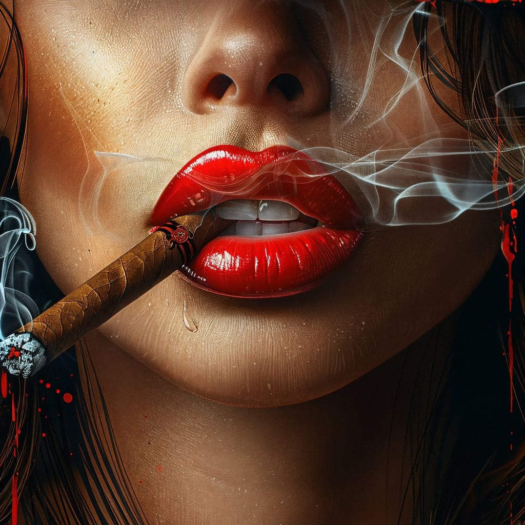Sultry Smoke and Sable Tresses Canvas Wall Art