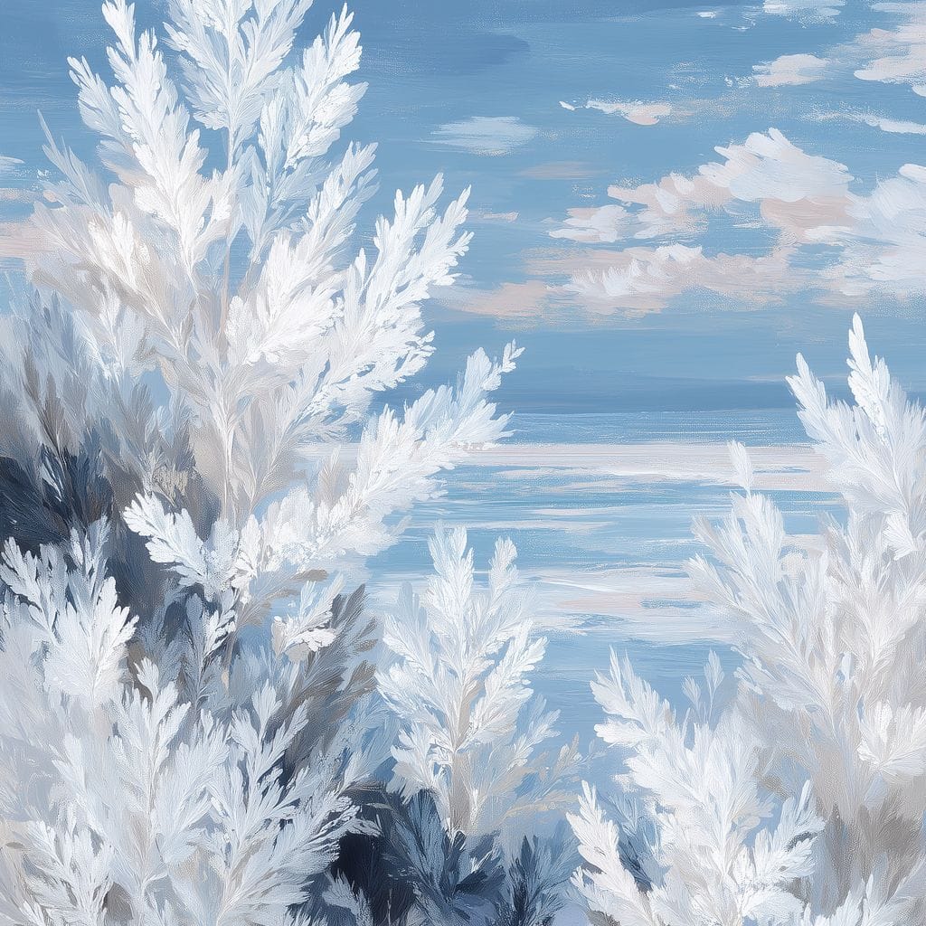Frosted Seaside Botanicals Canvas Wall Art