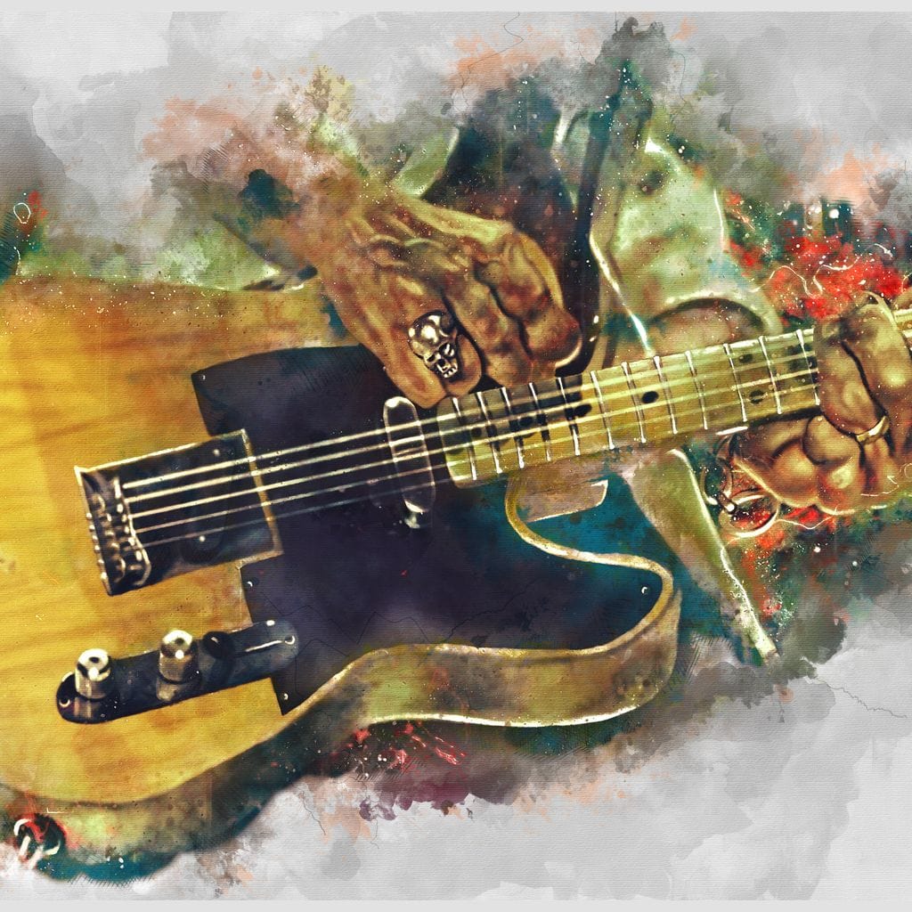 Keith Richards' Electric Guitar Canvas Wall Art