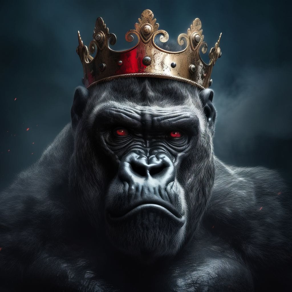 Gorilla Crown Canvas Wall Art