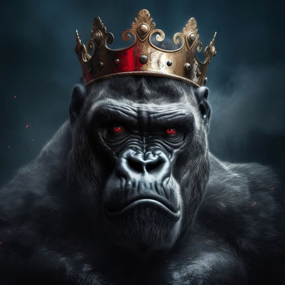 Gorilla Crown Canvas Wall Art