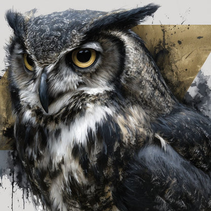 Golden Eyed Owl Portrait Canvas Wall Art