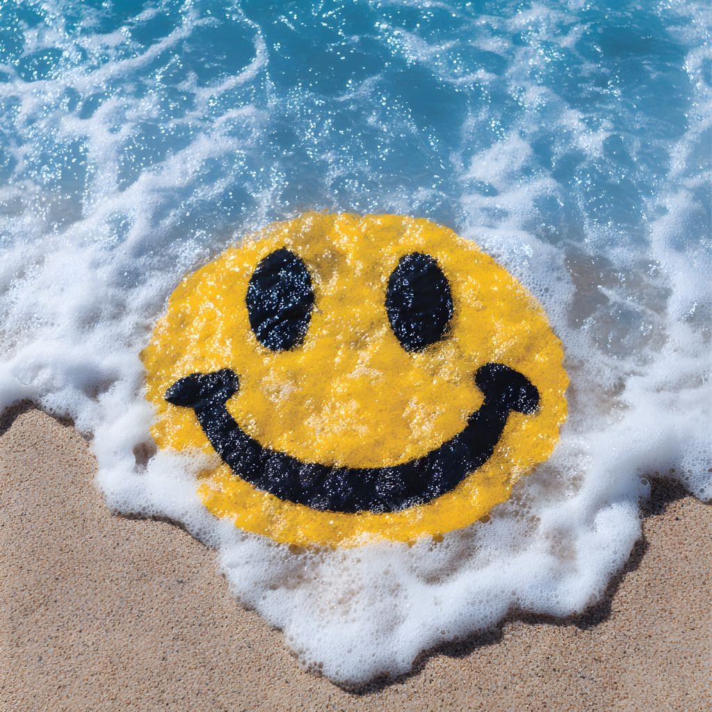 Radiant Beach Wave Smile Burst Canvas Wall Art
