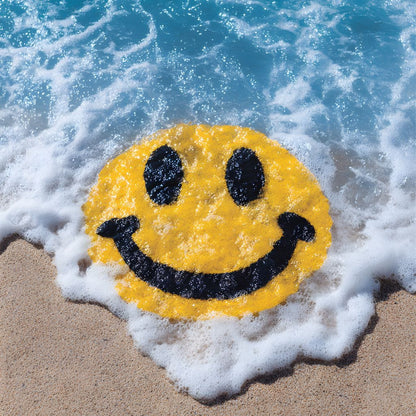 Radiant Beach Wave Smile Burst Canvas Wall Art