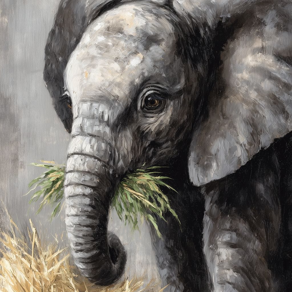 Gentle Giant Elephant Portrait Canvas Wall Art