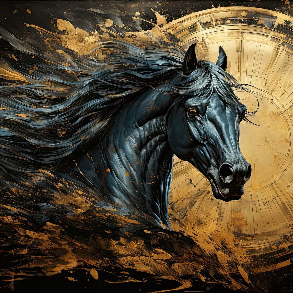 Astral Equine Eclipse Canvas Wall Art