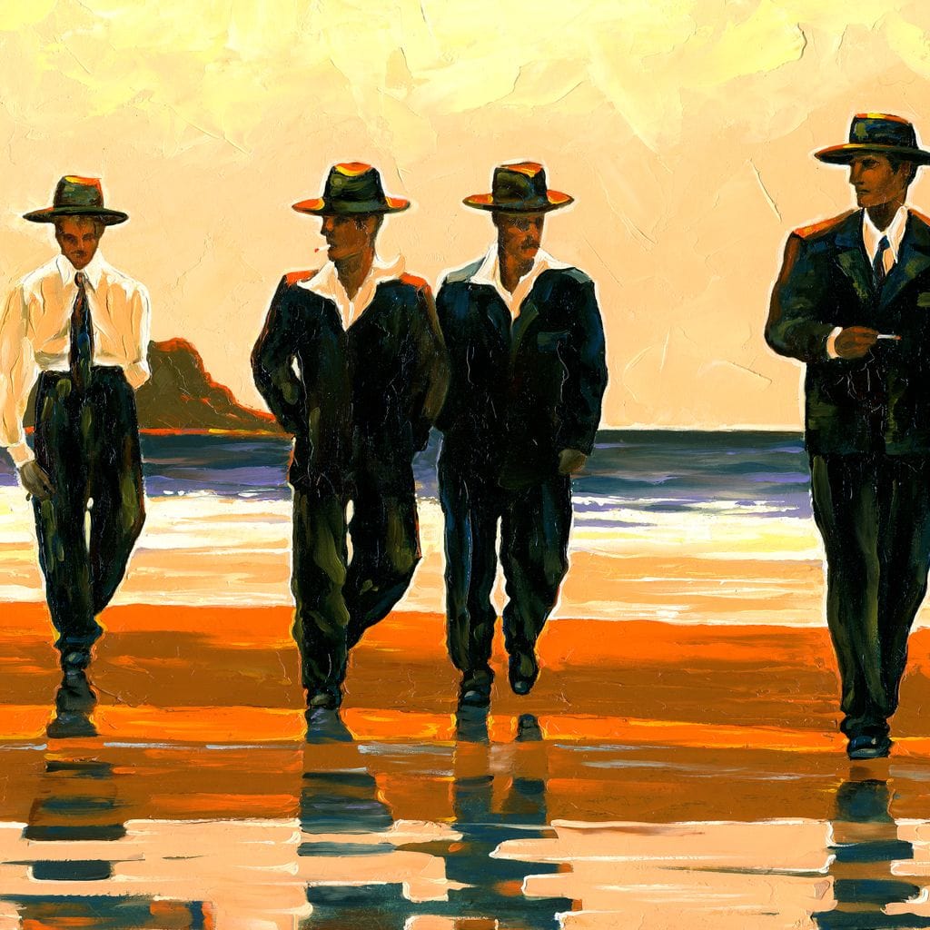Men's On The Beach Canvas Wall Art