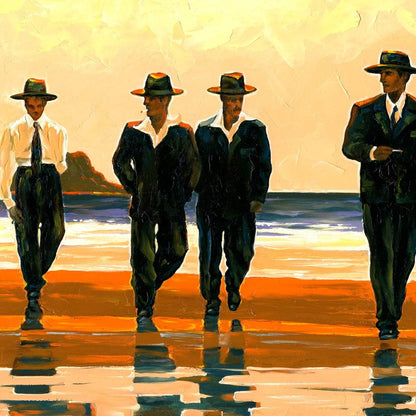 Men's On The Beach Canvas Wall Art