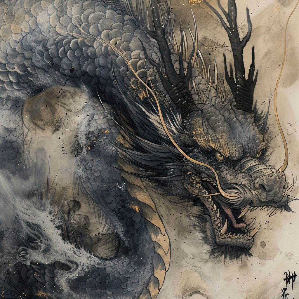 Mystic Dragon Tempest Canvas Wall Art