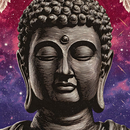 Celestial Buddha Tranquil Flow Canvas Wall Art