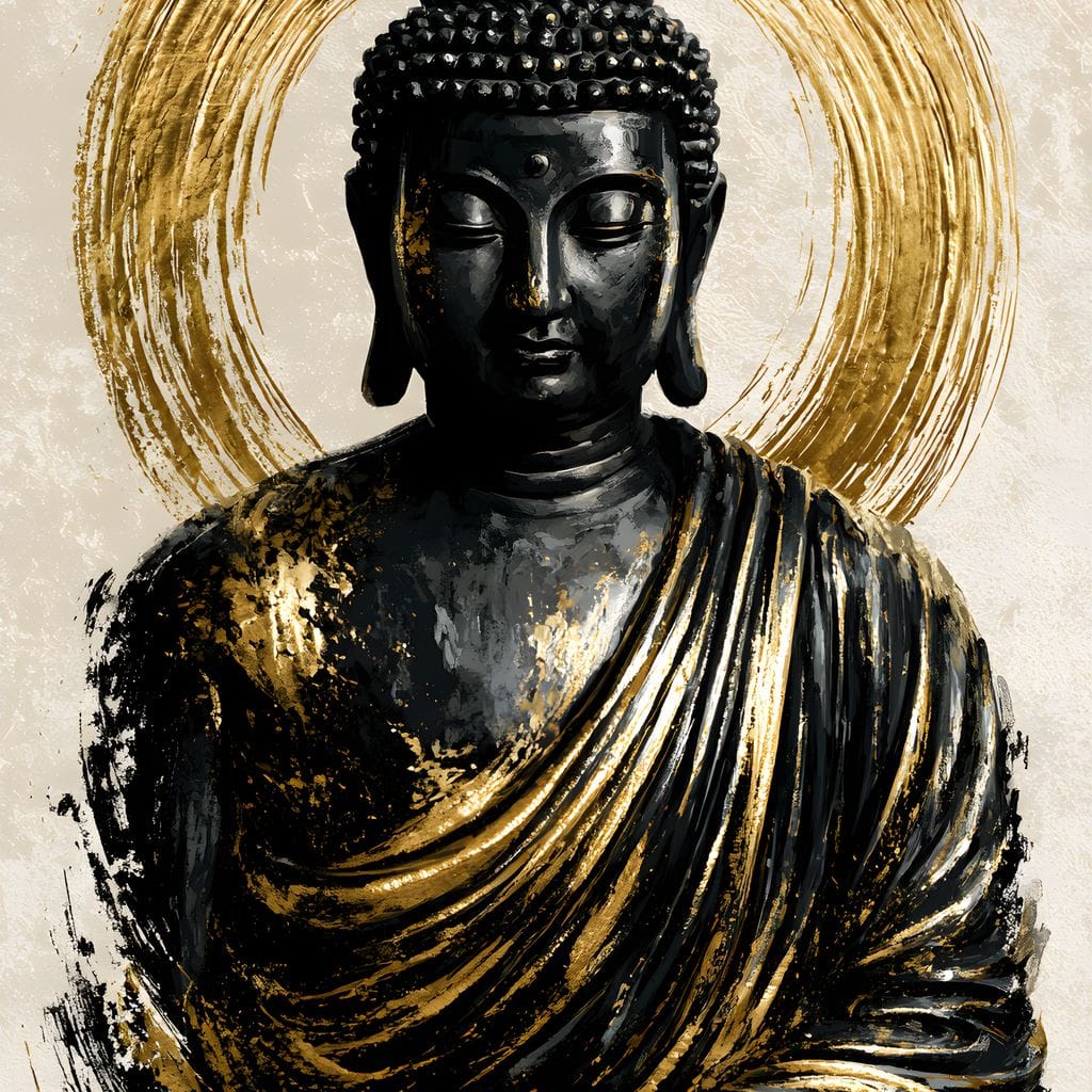 Silent Radiance of the Gilded Soul Canvas Wall Art