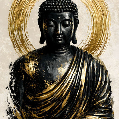 Silent Radiance of the Gilded Soul Canvas Wall Art