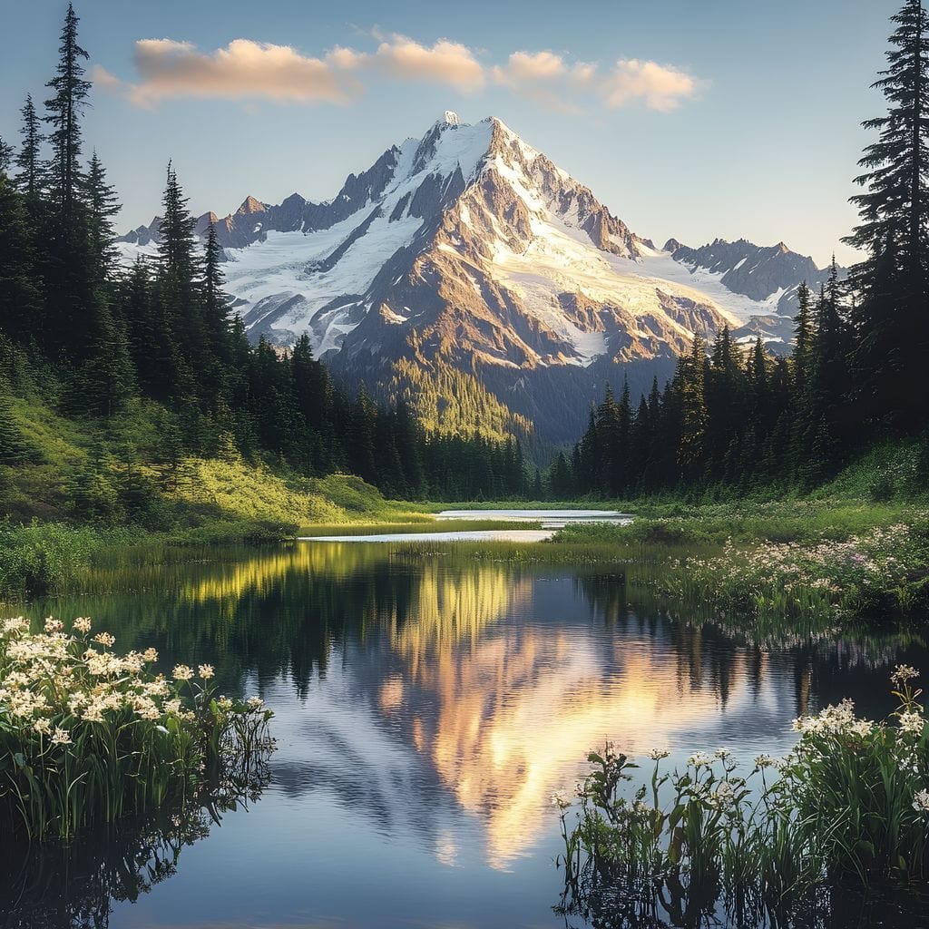 Mountaintop Reflections Canvas Wall Art