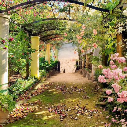 Floral Walkway Canvas Wall Art