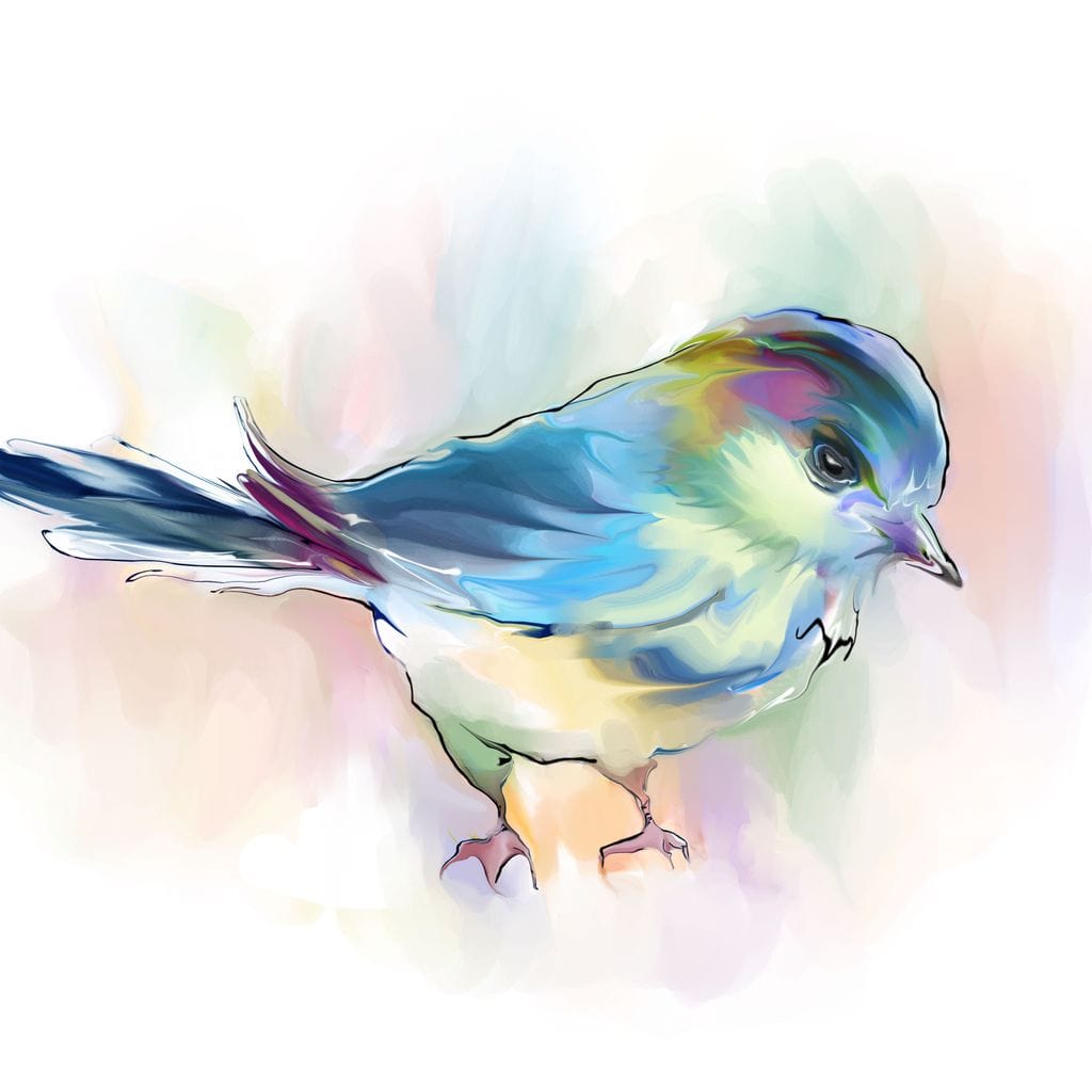 Watercolor Bird Canvas Wall Art