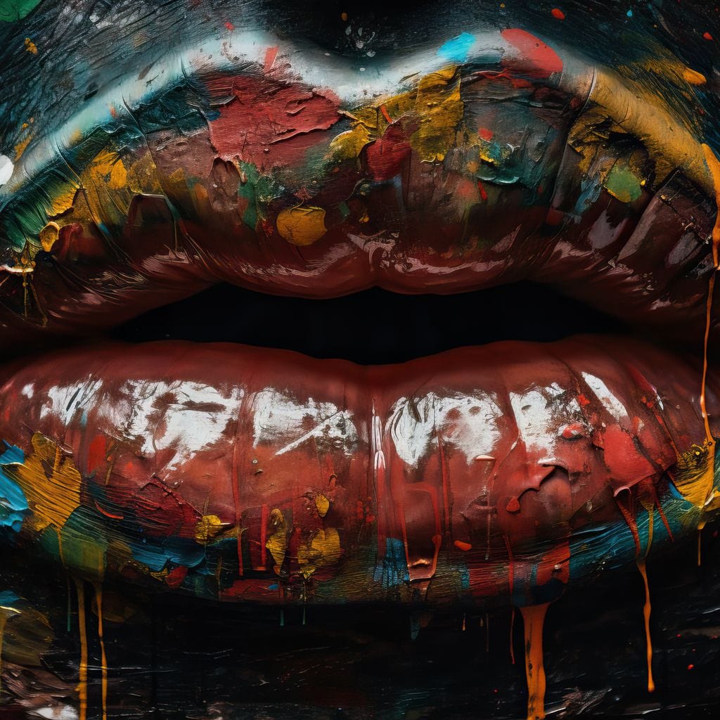 Sensual Women Lips Graffiti Canvas Wall Art