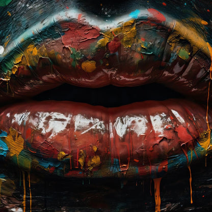Sensual Women Lips Graffiti Canvas Wall Art