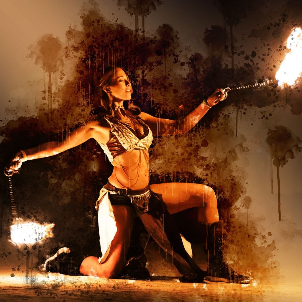 Flaming Nights Canvas Wall Art