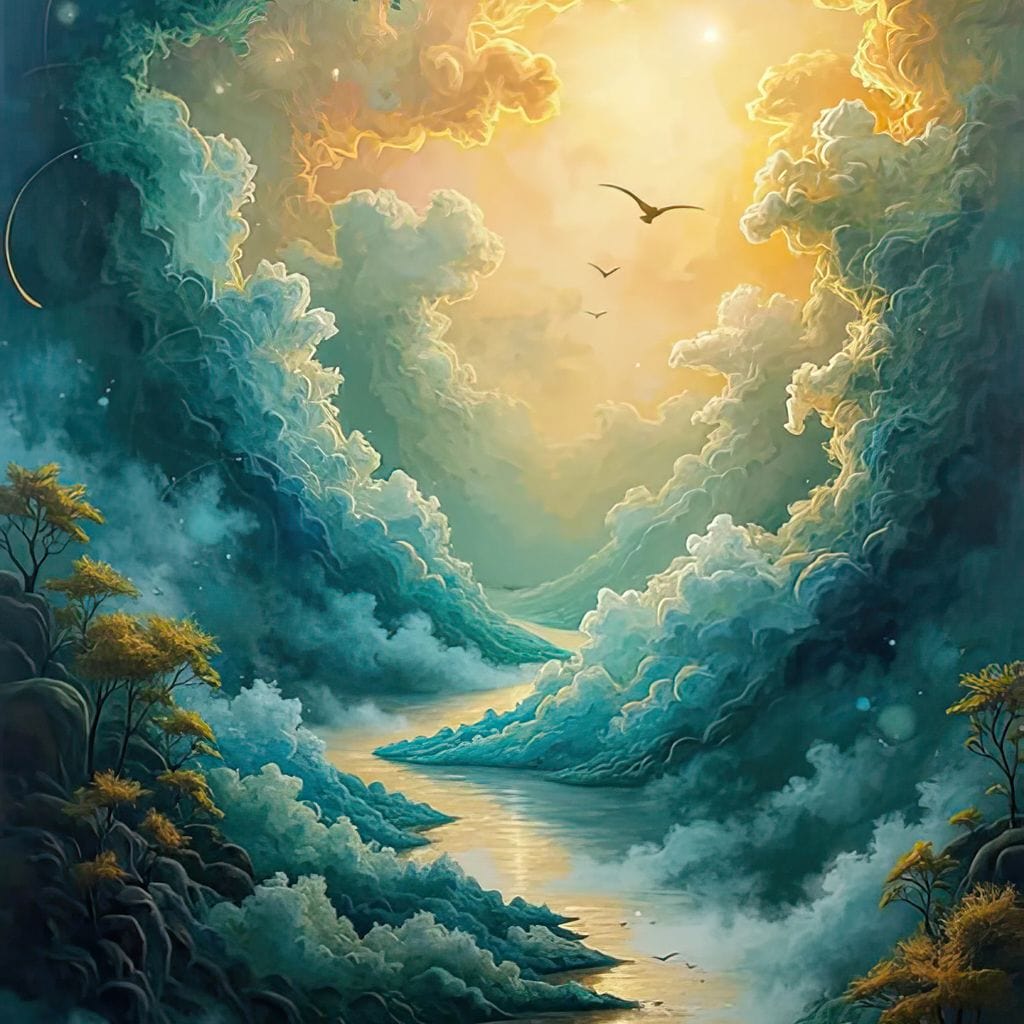 Golden Path Through Dreams Canvas Wall Art