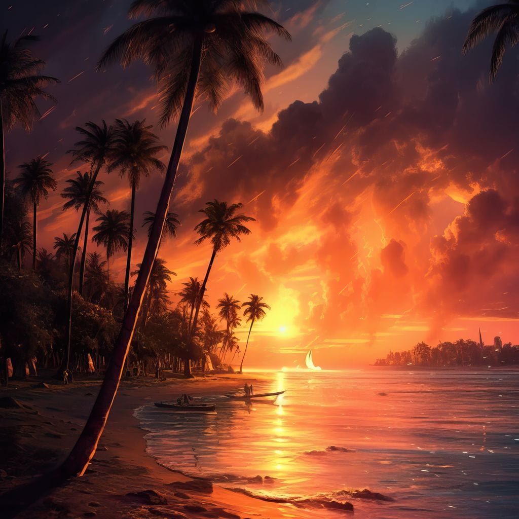Breathtaking Sunset in California Canvas Wall Art