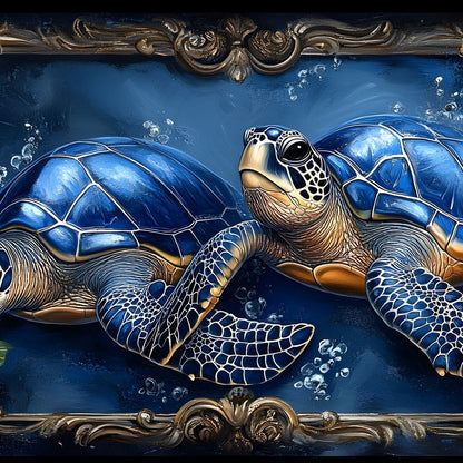 Oceanic Serenity Turtles Canvas Wall Art