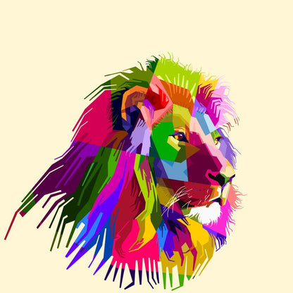 Pop Art Lion Canvas Wall Art